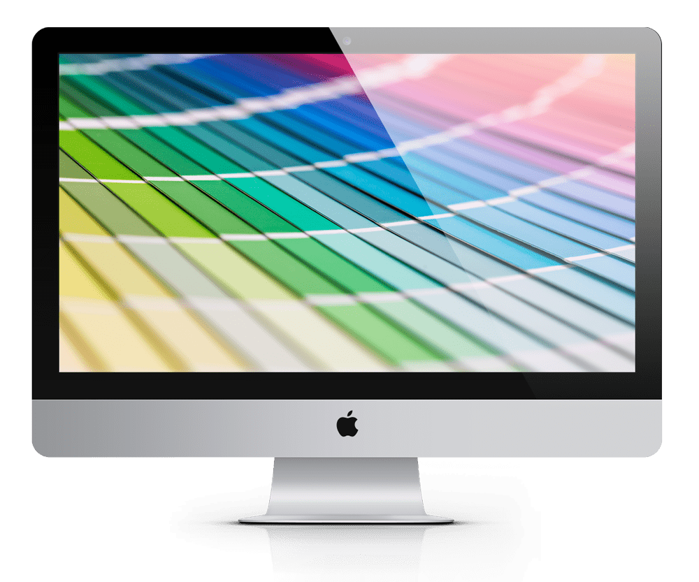 Ausschnitt aus dem Farbfächer auf einem iMac-Display