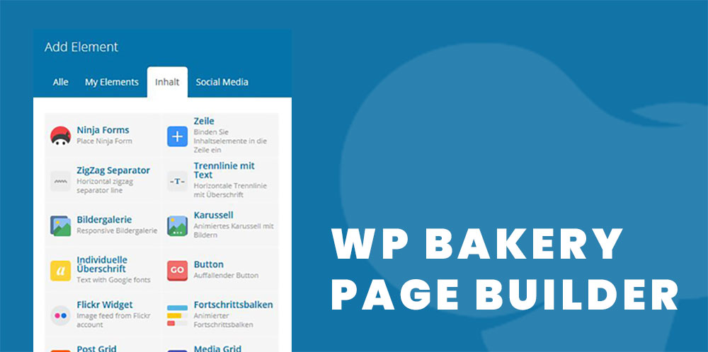 Oberfläche und Logo des WP Bakery Page Builders